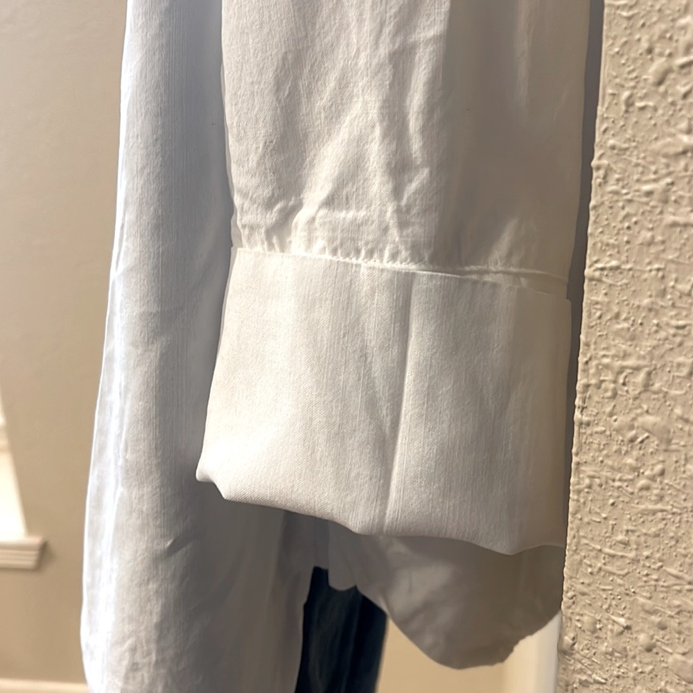 Anthropologie White Button-Down Shirt - Picture 8 of 9